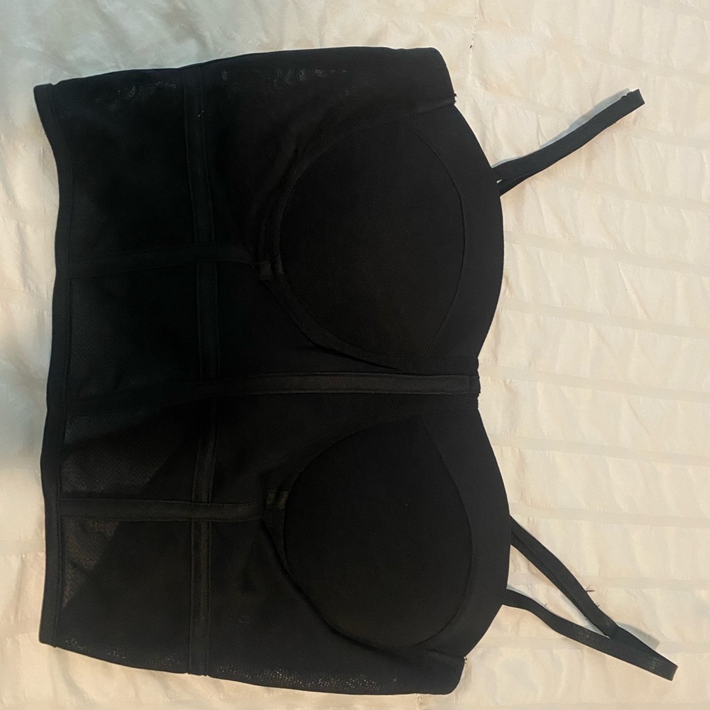 Windsor Black Mesh Crop Top